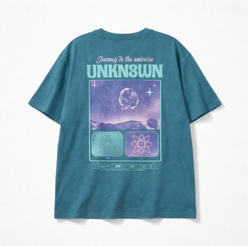 Erkek Mavi Baskılı Tişört - Görsel 2