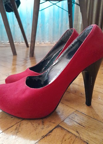 Diğer Klasik Fuşya Süet Yüksek Topuklu Stiletto