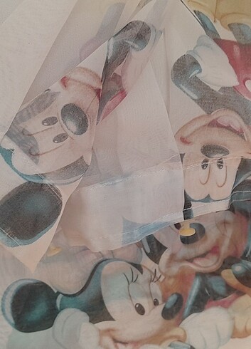 Taç Mickey mouse tül perde