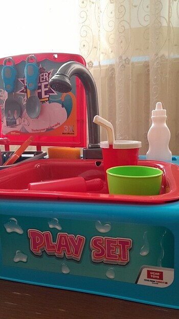  Çeşmeli Lavabo Pilli Mutfak Oyuncak Seti