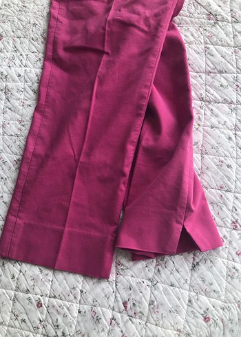 Drapeli Koyu Pembe Midi Kumaş Pantolon - Görsel 4