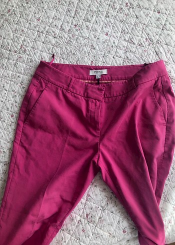 Drapeli Koyu Pembe Midi Kumaş Pantolon - Görsel 3