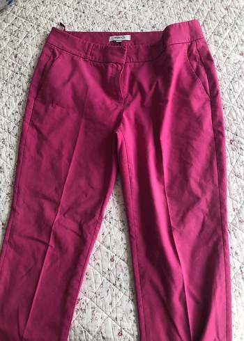 Drapeli Koyu Pembe Midi Kumaş Pantolon - Görsel 5