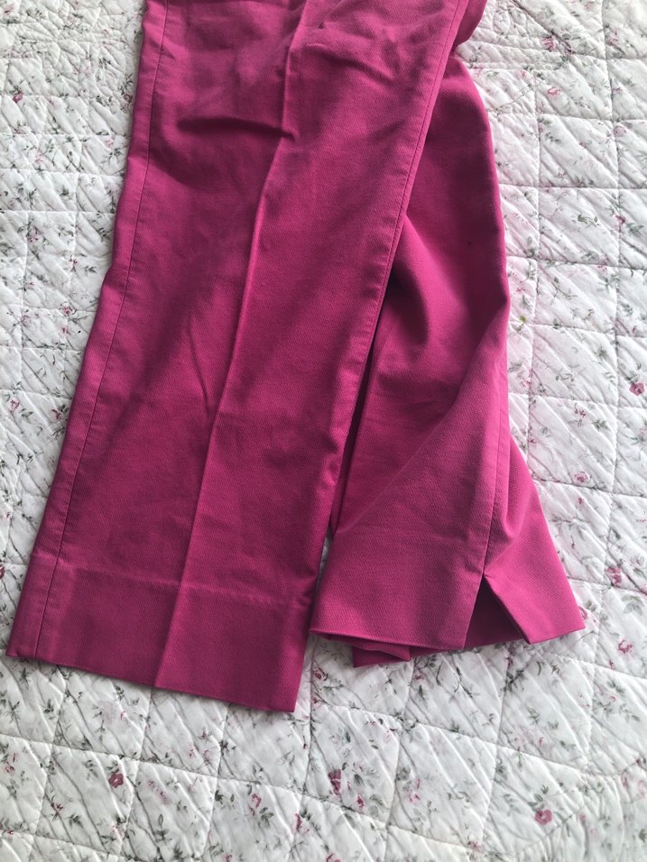 Drapeli Koyu Pembe Midi Kumaş Pantolon - Görsel 4