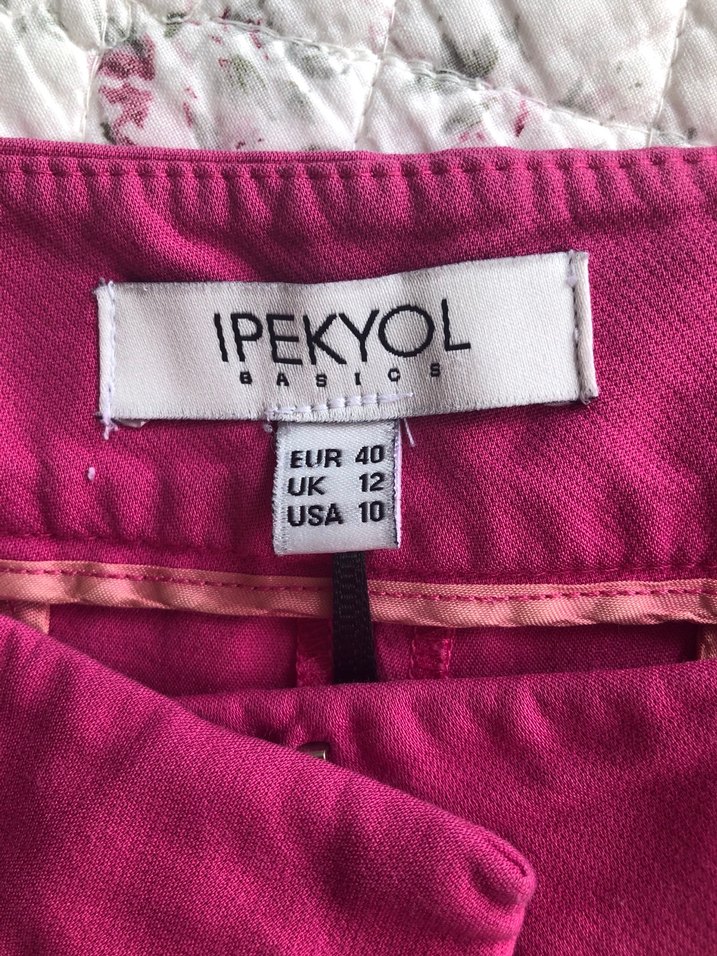 Drapeli Koyu Pembe Midi Kumaş Pantolon - Görsel 2