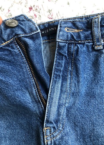 Düğmeli Mavi Kadın Denim Midi Etek - Görsel 3