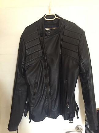 ZARA markalı Vintage Deri ceket unisex kullanılabilir 