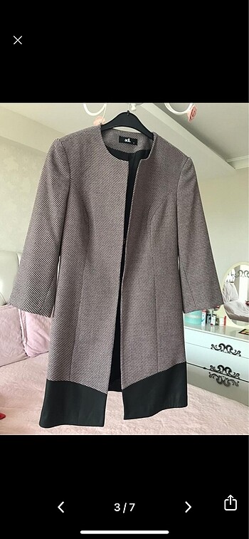 s Beden Deri detaylı blazer çeket