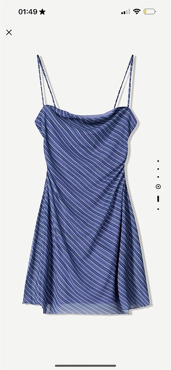 s Beden bershka mavi çizgili mini elbise