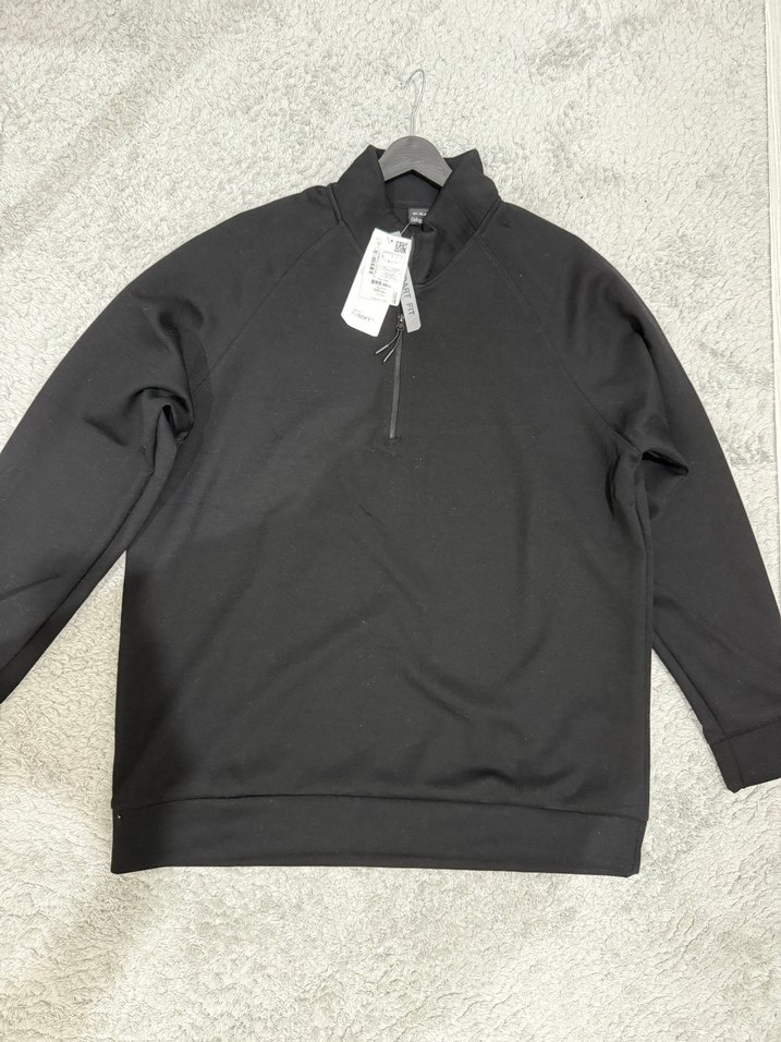 Erkek Siyah Yarım Fermuarlı Yüksek Yaka Sweatshirt - Görsel 4