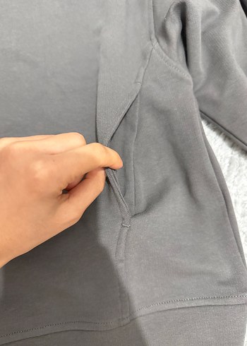 Gri Kadın Salaş Sweatshirt Eşofman Takım - Görsel 4