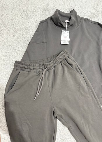 Gri Kadın Salaş Sweatshirt Eşofman Takım - Görsel 8