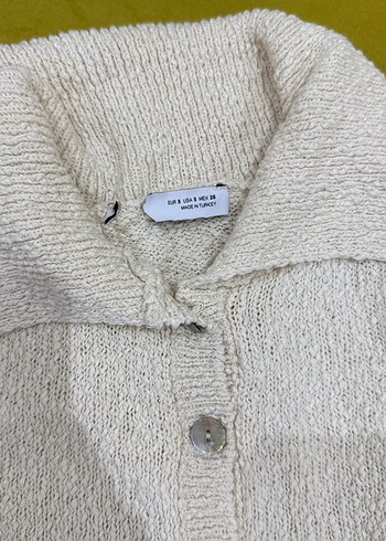 Bej Düğmeli Kısa Kollu Kadın Bluz - Görsel 5