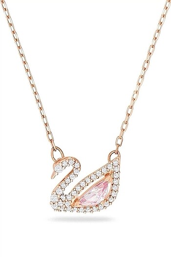 swarovski Pembe kuğu kolye