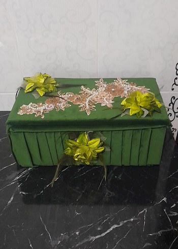 Yeşil Kadife Makyaj Organizer Kutusu