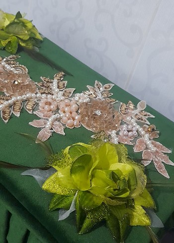 Beden Renk Yeşil Kadife Makyaj Organizer Kutusu