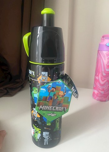 Minecraft Desenli Siyah Çocuk Termosu - Görsel 6