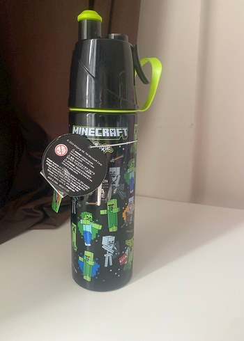 Minecraft Desenli Siyah Çocuk Termosu - Görsel 2