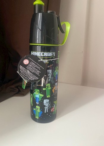 Minecraft Desenli Siyah Çocuk Termosu - Görsel 3