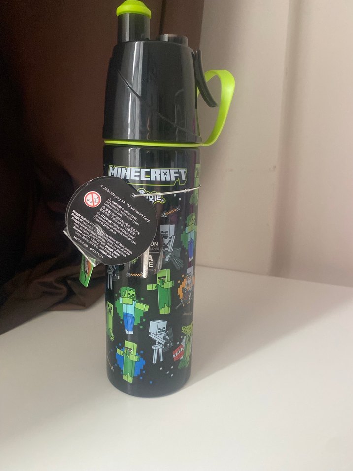 Minecraft Desenli Siyah Çocuk Termosu - Görsel 3