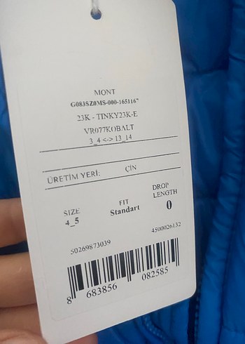 Erkek Çocuk Mavi Düğmeli Street Wear Mont - Görsel 6