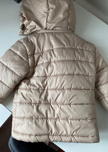 Kız Çocuk Bej Kapüşonlu Mont - Görsel 2