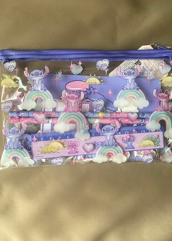 Pastel Renkli Çocuk Okul kırtasiye set STITCH - Görsel 6