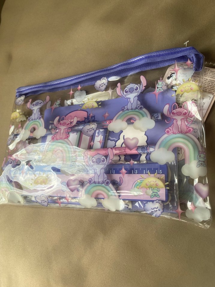 Pastel Renkli Çocuk Okul kırtasiye set STITCH - Görsel 3