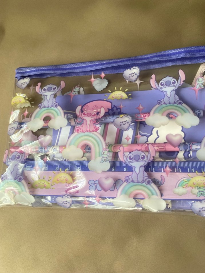 Pastel Renkli Çocuk Okul kırtasiye set STITCH - Görsel 2