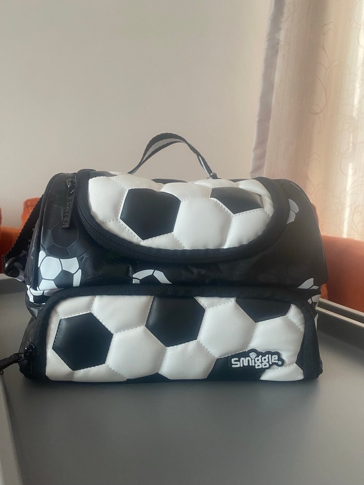 Futbol Desenli Siyah Çocuk Okul beslenme Çantası - Görsel 5