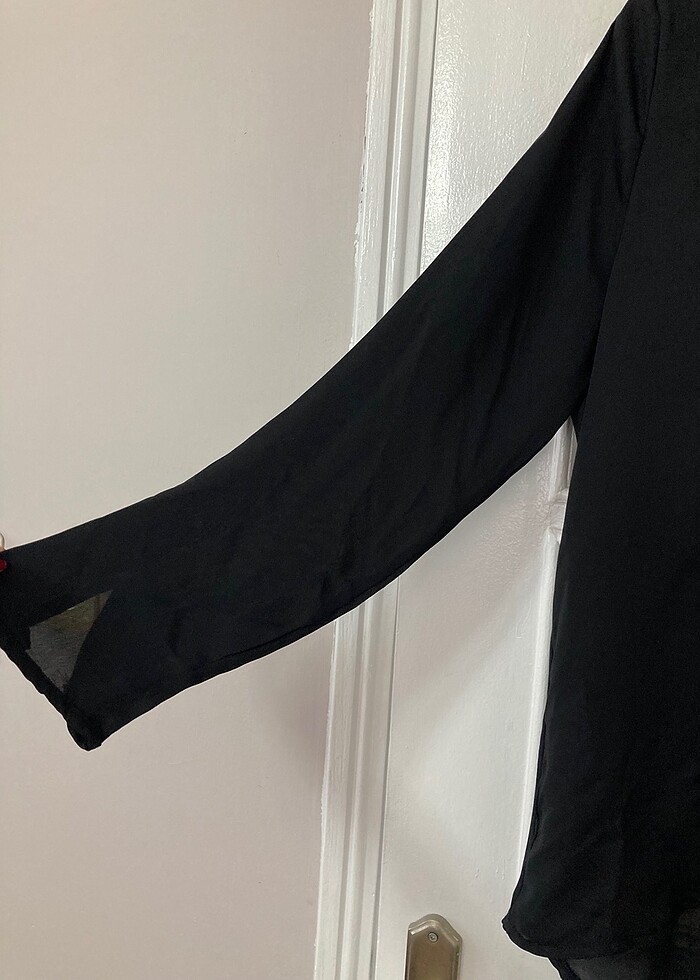 Siyah şifon gömlek - Görsel 2