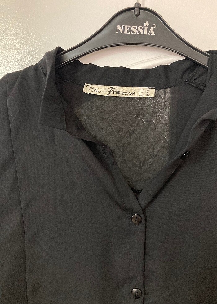 Siyah şifon gömlek - Görsel 4