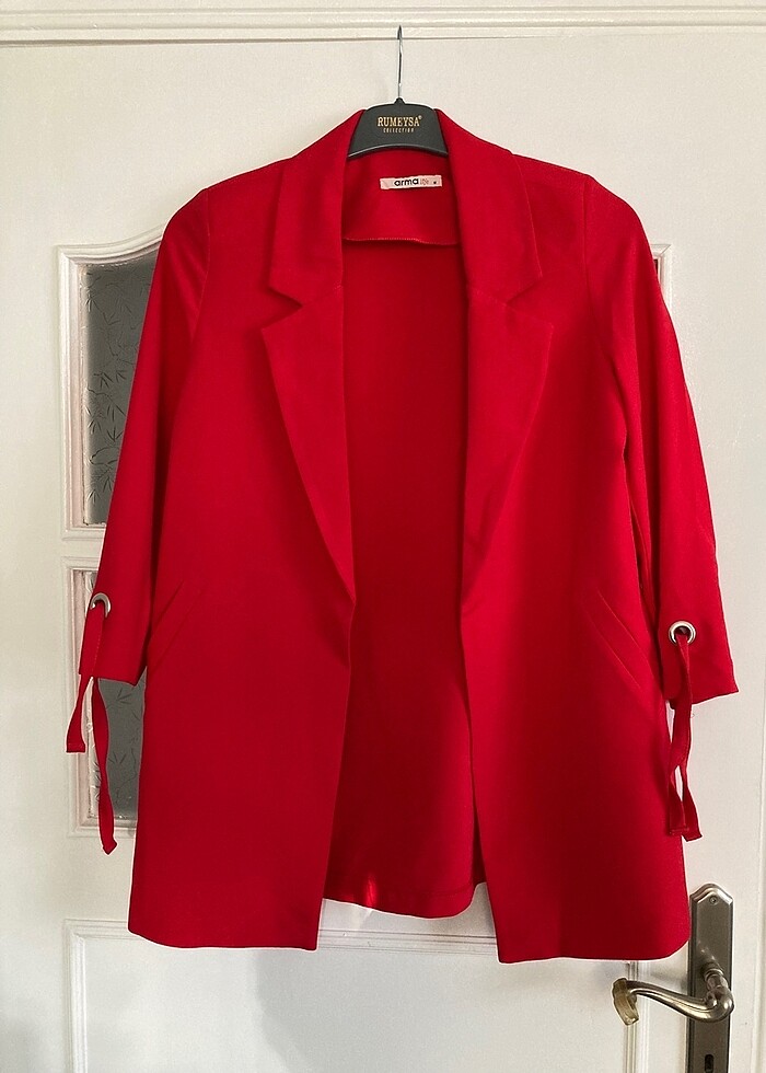 Kırmızı ceket blazer - Görsel 2