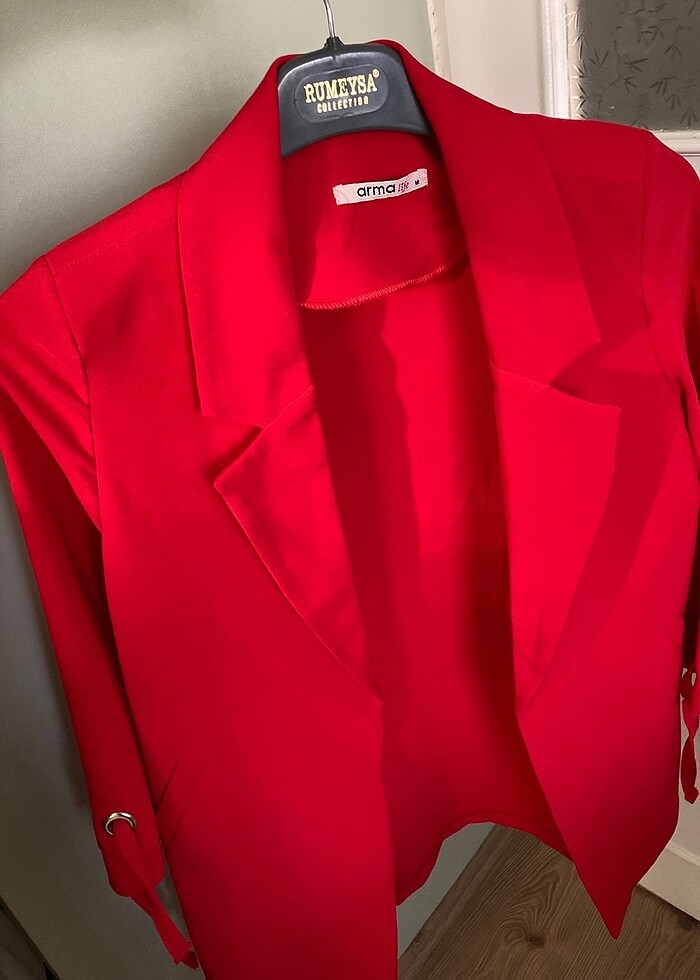 Kırmızı ceket blazer - Görsel 4