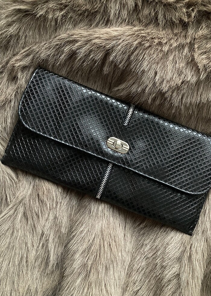 Siyah portföy çanta clutch - Görsel 3