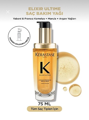 Kerastase yeni versiyon elixir saç bakım yağı