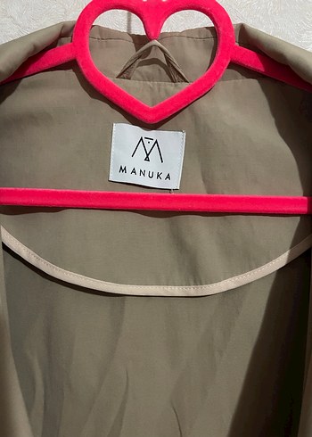 MANUKA Bej Uzun Kadın Kemerli Trençkot M-L - Görsel 6