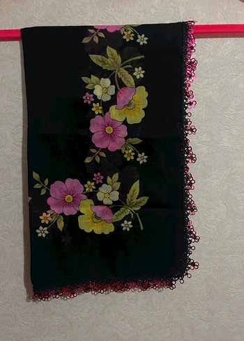 Pullu tığ oyası el işi tülbent - Görsel 2