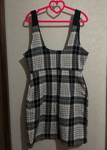 Ekose desenli mini jile elbise - Görsel 6