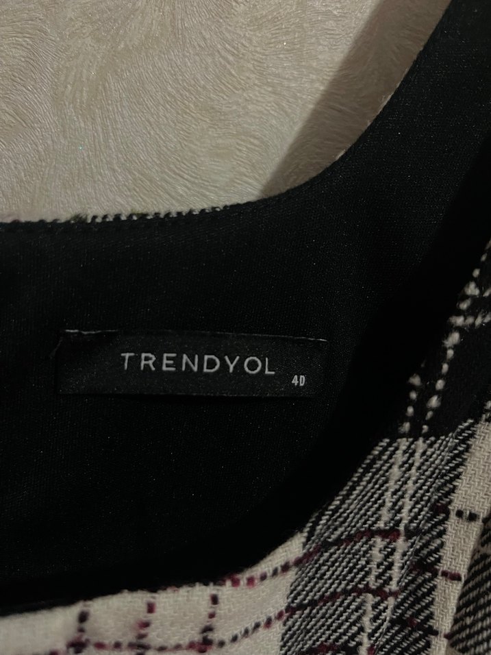 Ekose desenli mini jile elbise - Görsel 5