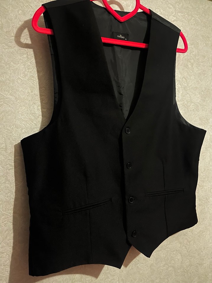 Düğmeli Siyah Erkek Klasik Yelek - Görsel 3