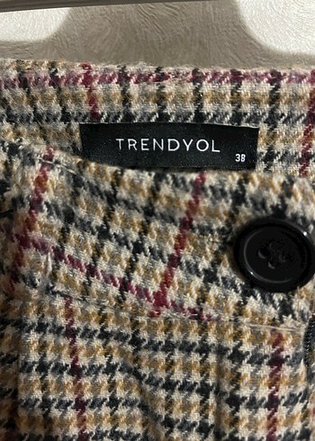 Kışlık Ekose Desenli kahverengi Kumaş Pantolon - Görsel 3