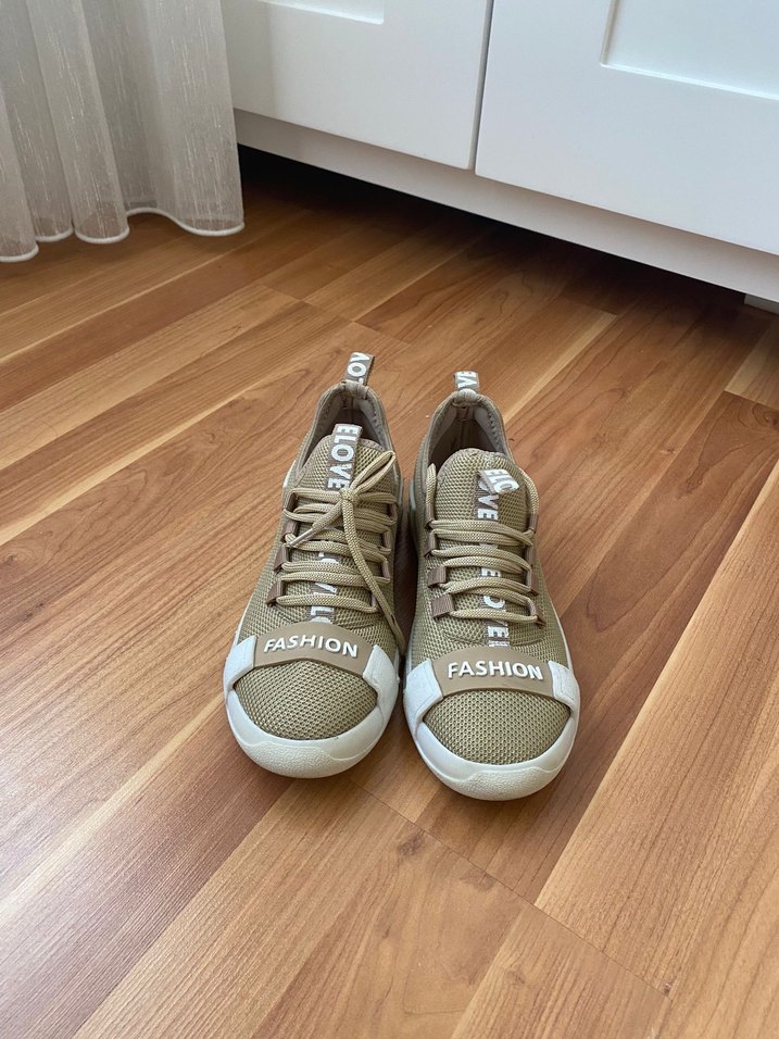 Bej Kadın Sneakers - Görsel 3