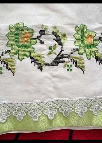 Nakışlı Beyaz Mutfak Havlusu - Görsel 5