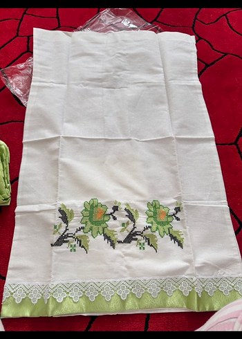 Nakışlı Beyaz Mutfak Havlusu - Görsel 3