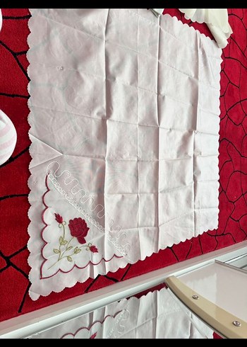 Nakışlı Beyaz Mutfak Havlusu - Görsel 6