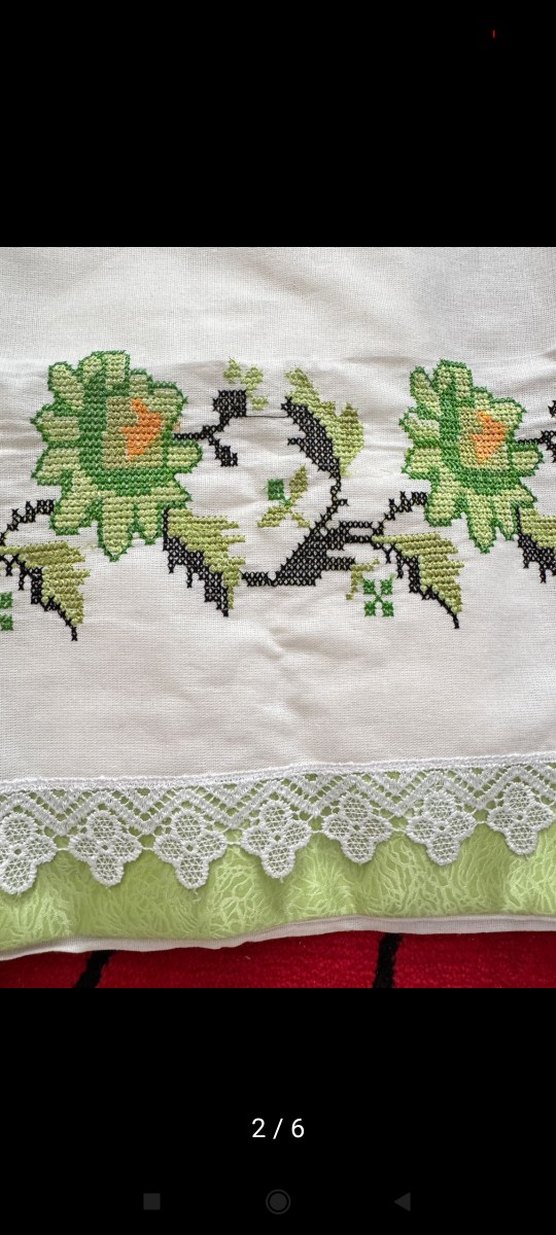 Nakışlı Beyaz Mutfak Havlusu - Görsel 5