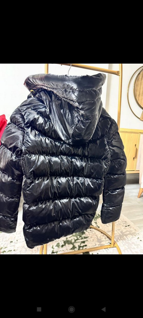 Siyah Mini Şişme Kadın Mont - Görsel 4