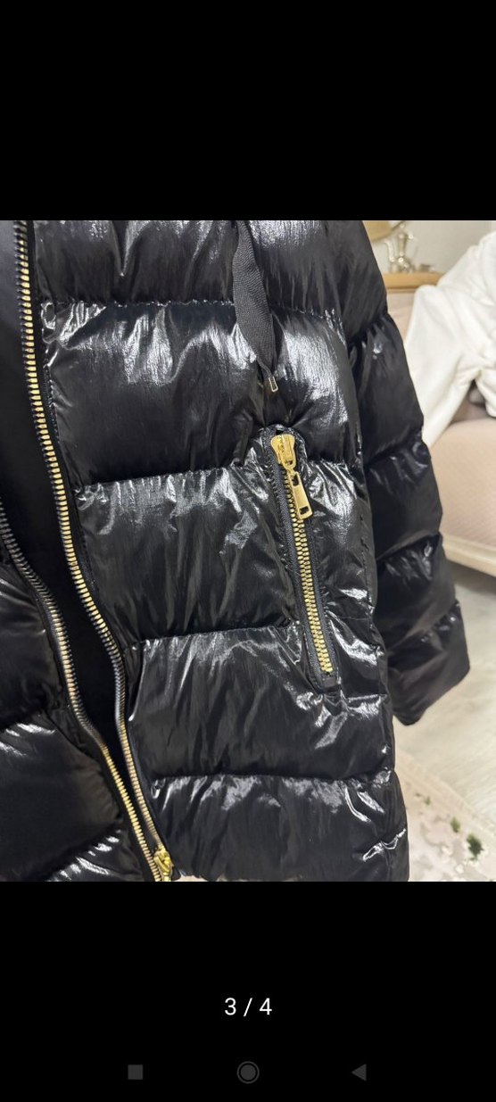 Siyah Mini Şişme Kadın Mont - Görsel 3