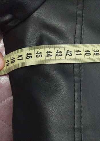 Siyah Parlak Deri Biker Ceket K - Görsel 5